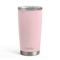 Copo SANDJEST rosa 600mL de aço inoxidável isolado a vácuo