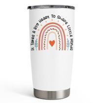 Copo SANDJEST Teacher It Takes Big Heart 600 ml em aço inoxidável