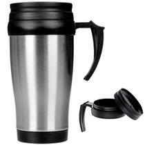 Copo Semi Térmico Bebida Quente ou Gelada de Aço Inox 450ml Tampa de Plástico Facilite Ud Cascavél Copo Semi Térmico Bebida Quente ou Gelada de Aço Inox 450ml Tampa de Plástico Facilite Ud Cascavél
