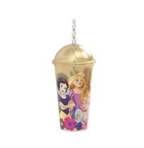 Copo shake c/canudo Princesas Disney 500 ml Plasutil