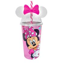 Copo Shake Infantil com Canudo e Orelhas do Minnie Mouse 500ML