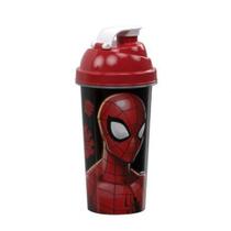 Copo Shakeira Homem-Aranha Tampa Rosca e Misturador 580ml Plasútil Copo Shakeira Homem-Aranha Tampa Rosca e Misturador 580ml Plasútil