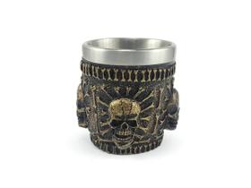 Copo Shot Dose Aço Inox Resina Modelo 4 Caveiras Decorativo Copo Shot Dose Aço Inox Resina Modelo 4 Caveiras Decorativo