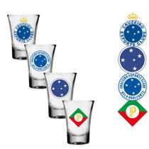 Copo Shot Dose Cruzeiro Escudos 4un Brasfoot