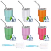 Copo Shot Glass Aokdlia Mini 90 mL com palha, conjunto de mais de 6 pincéis