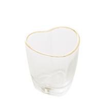 Copo Shot Pequeno Formato de Coração com Borda Dourada 50ml