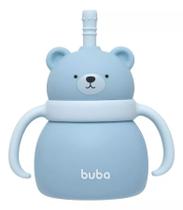 Copo Silicone Com Canudo Ursinho Azul - Buba Copo Silicone Com Canudo Ursinho Azul - Buba