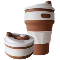 Copo Silicone Retrátil Quente Frio Unyhome 350ML - Marrom