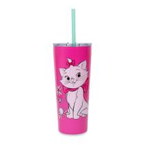 Copo Silver Buffalo Aristocats Marie Doodle 650 ml com canudo