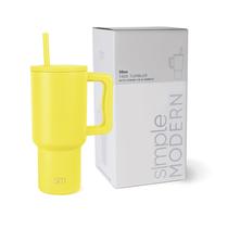Copo Simple Modern Trek 900ml com Alça e Tampa de Palha - Aço Inoxidável Copo Simple Modern Trek 900ml com Alça e Tampa de Palha - Aço Inoxidável