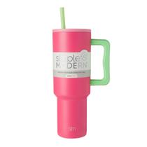 Copo Simple Modern Trek de 1,2 L com alça e tampa de palha