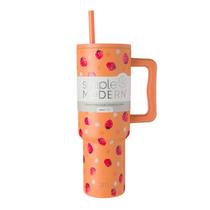 Copo Simple Modern Trek de 1,2 L com alça e tampa de palha