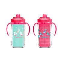Copo Sippy Cup Dr. Brown's Milestones com bico rígido isolado 300 ml rosa