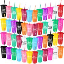 Copo Skylety 700ml com Tampa e Canudo (48 Unidades) - Kit Presente Copo Skylety 700ml com Tampa e Canudo (48 Unidades) - Kit Presente