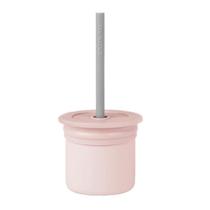 Copo Snack com Canudo Silicone Sip + Snack Pink e Grey - Minikoioi
