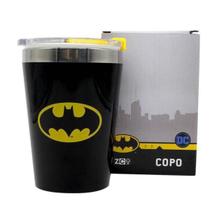 Copo Snap Inox Batman Com Tampa Parede Dupla 300 Ml