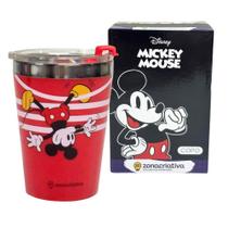 Copo Snap Inox Parede Dupla 300Ml Mickey Mouse Listras - Zc Copo Snap Inox Parede Dupla 300Ml Mickey Mouse Listras - Zc