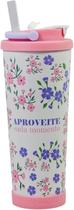 Copo Spring 850ml Motivacional Floral CopoTérmico c Parede Dupla em Inóx, Base Antiderrapante, Tampa Antivazamento, Canudo Limpador Copo Spring 850ml Motivacional Floral CopoTérmico c Parede Dupla em Inóx, Base Antiderrapante, Tampa Antivazamento, Canudo Limpador