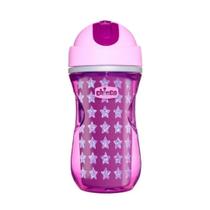 Copo Squeeze Sport Cup 14m+ 266ml Menina Chicco Roxo Estrela
