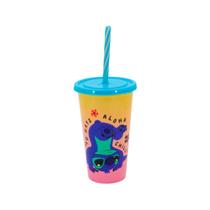 Copo Stitch Infantil Com Canudo 500ml Mundo Geek Plasútil