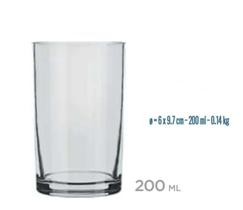 Copo Suco Água Drink 200ml Vidro Cilíndrico - Nadir Fiqueiredo