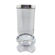 Copo Suporte Vela 7 Dias e Palito Castiçal Alumínio Branco