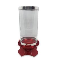 Copo Suporte Vela 7 Dias e Palito Castiçal Alumínio Vermelho