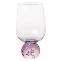 Copo Taça Base Esfera Em Vidro Transparente e Rosa 540Ml Copo Taça Base Esfera Em Vidro Transparente e Rosa 540Ml