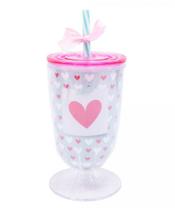 Copo Taça Com Canudo Amo Você 600ml Copo Taça Com Canudo Amo Você 600ml