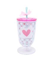 Copo Taça Com Canudo Amo Você 600ml Copo Taça Com Canudo Amo Você 600ml