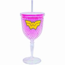 Copo Taça Mulher Maravilha 300ml Gel Isolante Com Canudo DC Comics Copo Taça Mulher Maravilha 300ml Gel Isolante Com Canudo DC Comics