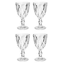 Copo Taça Vidro Diamante Transparente Para Agua 300ml 4Un Copo Taça Vidro Diamante Transparente Para Agua 300ml 4Un