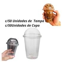 Copo + Tampa Bolha 330ml Sem Divisória Liso c/50Unidades