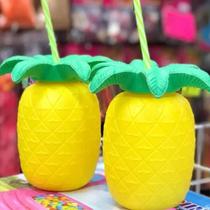 Copo Tematico Festa Tropical Abacaxi Com Canudo 700ml Copo Tematico Festa Tropical Abacaxi Com Canudo 700ml
