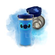 Copo Temático Personalizado Stitch 650 ML Garrafa Termica Inox Alça Retratil E Canudo Copo Temático Personalizado Stitch 650 ML Garrafa Termica Inox Alça Retratil E Canudo