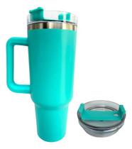 Copo Térmico 1200ml Blogueira Bebida Quente Frio Canudo Lisa Cor Azul-celeste