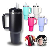 Copo Termico 1200Ml Caneca Com Tampa E Canudo Grande Gigante Copo Termico 1200Ml Caneca Com Tampa E Canudo Grande Gigante