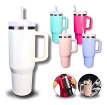 Copo Termico 1200Ml Caneca Tampa Alça Canudo Grande Neymar Copo Termico 1200Ml Caneca Tampa Alça Canudo Grande Neymar