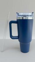 Copo Térmico 1200ml com Canudo Azul-marinho