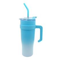 Copo Térmico 1250ml De Aço Inoxidável com Tampa e Canudo Inox