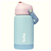 Copo Térmico 360ml Parede Dupla Inox com Canudo Alça Silicone Infantil 5 Horas Buba