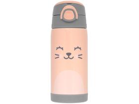 Copo Térmico 400ML Com Parede Dupla em Aço Inoxidável e Canudo Gumy Pessego - Hora do Lanche - Garrafinha Térmica - Buba Copo Térmico 400ML Com Parede Dupla em Aço Inoxidável e Canudo Gumy Pessego - Hora do Lanche - Garrafinha Térmica - Buba