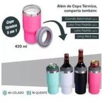 Copo Térmico 420 Ml Porta Bebida Garrafa Latinha Com Abridor