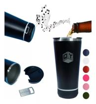 Copo Termico 420ml Caixa Som Bluetooth Tampa Abridor Cerveja - QY WENG