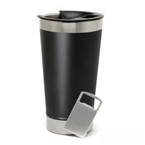 Copo Térmico 473ml MS986 para Laser Aço Inox Preto Fosco com Tampa e Abridor