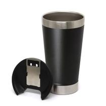 Copo Térmico 473ml MS986 para Laser Aço Inox Preto Fosco com Tampa e Abridor Copo Térmico 473ml MS986 para Laser Aço Inox Preto Fosco com Tampa e Abridor