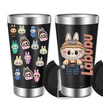 Copo Térmico 475 ml Labubu Com Tampa e Abridor de Garrafa Personalizado