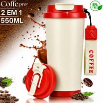 Copo Termico 550ml Inox Tampa Antivazamento Café Chá Quente Copo Termico 550ml Inox Tampa Antivazamento Café Chá Quente