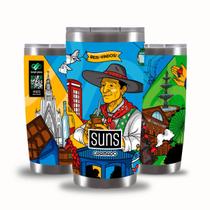 Copo Térmico 591ml Inox Gluck Suns Estampa Gramado Dupla Parede para Bebidas Quentes e Frias Copo Térmico 591ml Inox Gluck Suns Estampa Gramado Dupla Parede para Bebidas Quentes e Frias