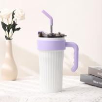 Copo termico 860ml inoxidavel com tampa e canudo wu-387